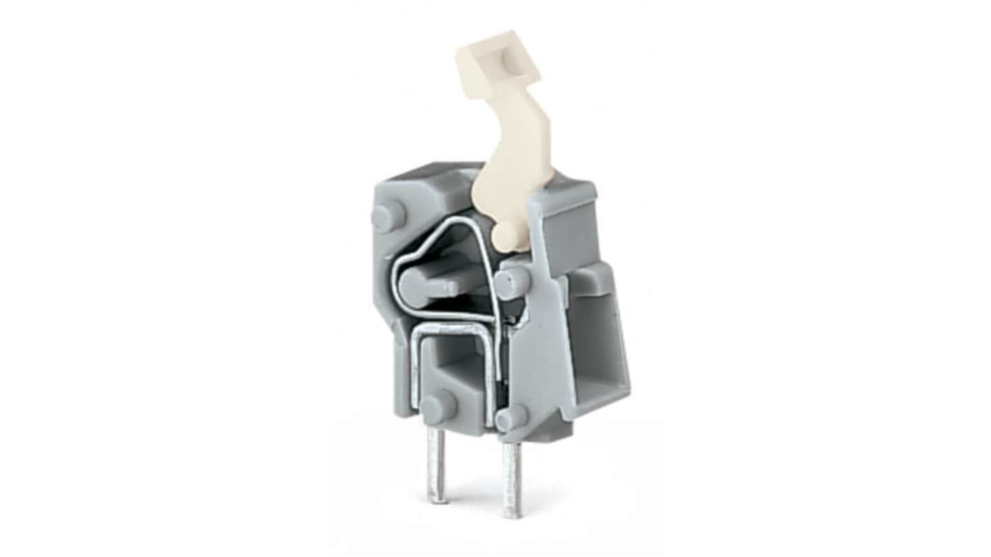 WAGO 257 Series PCB Connector, 1-Contact, 5/5.08mm Pitch, Through Hole Mount, 1-Row, Push In Termination
