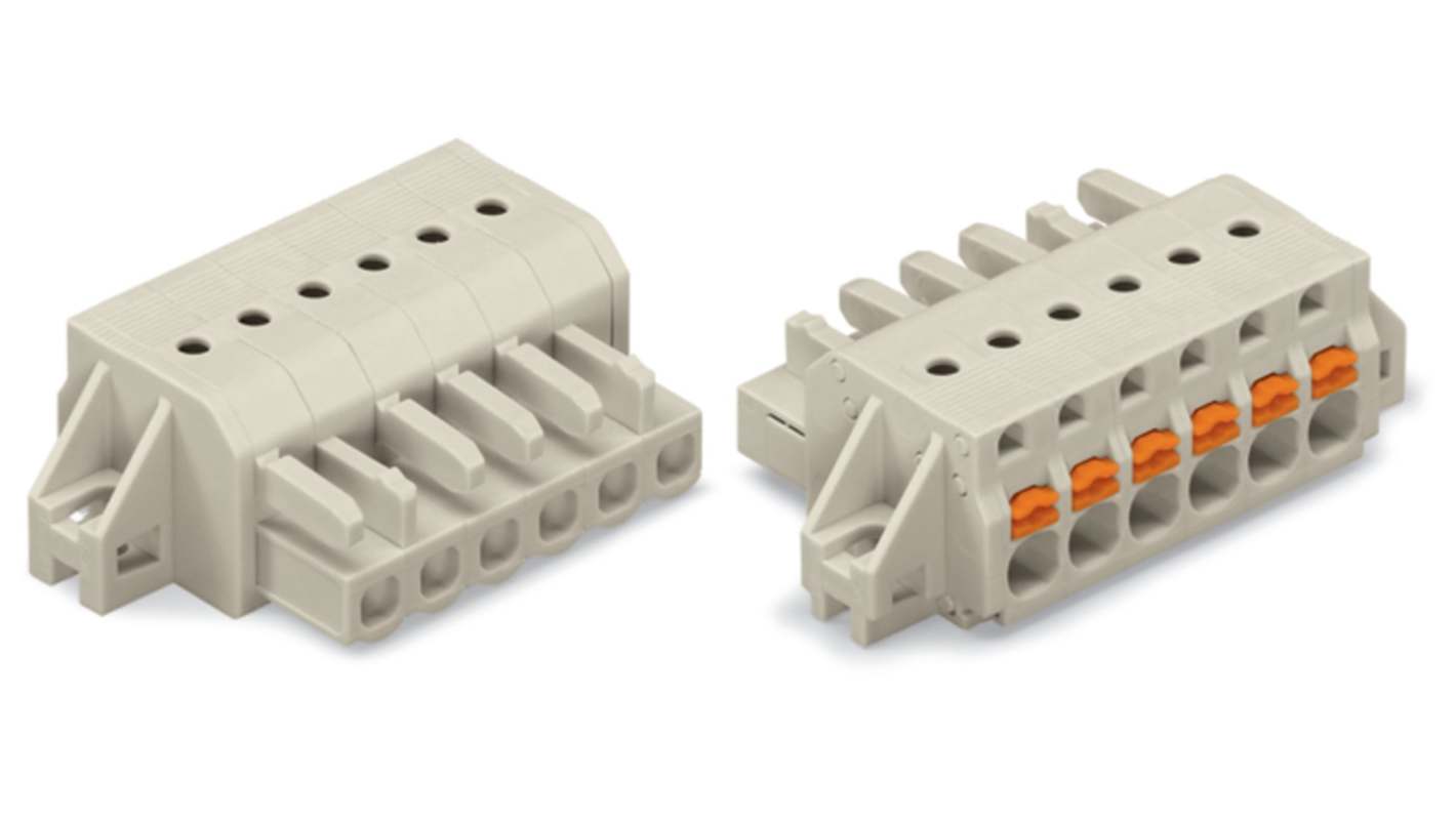 WAGO 2721 Series Female Lighting Connector, 14-Pole, Female, 14-Way, Cable Mount, 16A