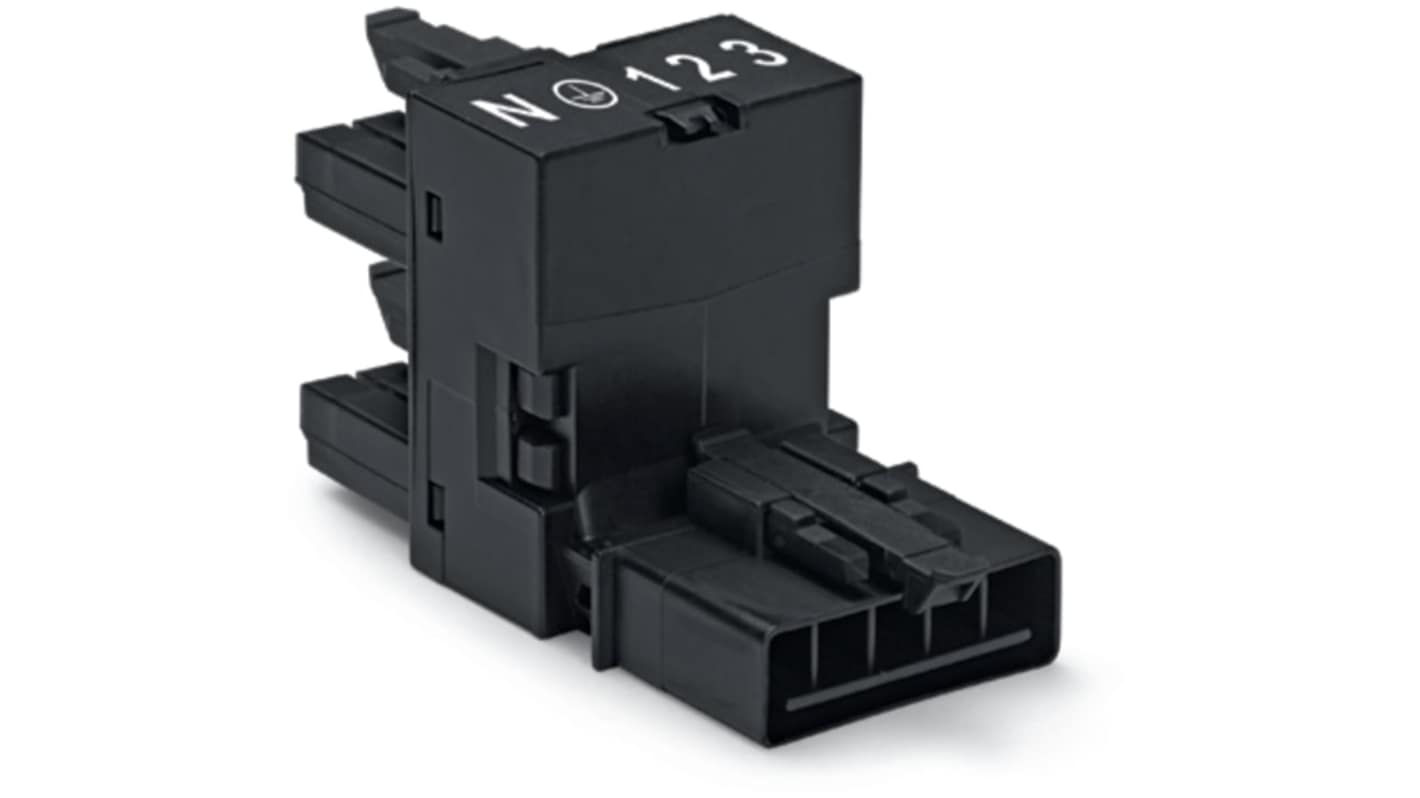WAGO 890 Series Female Lighting Connector, 5-Pole, Female, 5-Way, Plug-In Mount, 13A, IP20, IP40