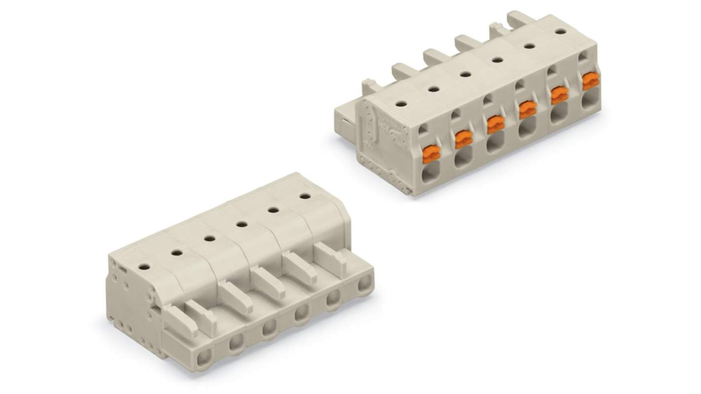 WAGO 2721 Series Female Lighting Connector, 12-Pole, Female, 12-Way, Plug-In Mount, 16A