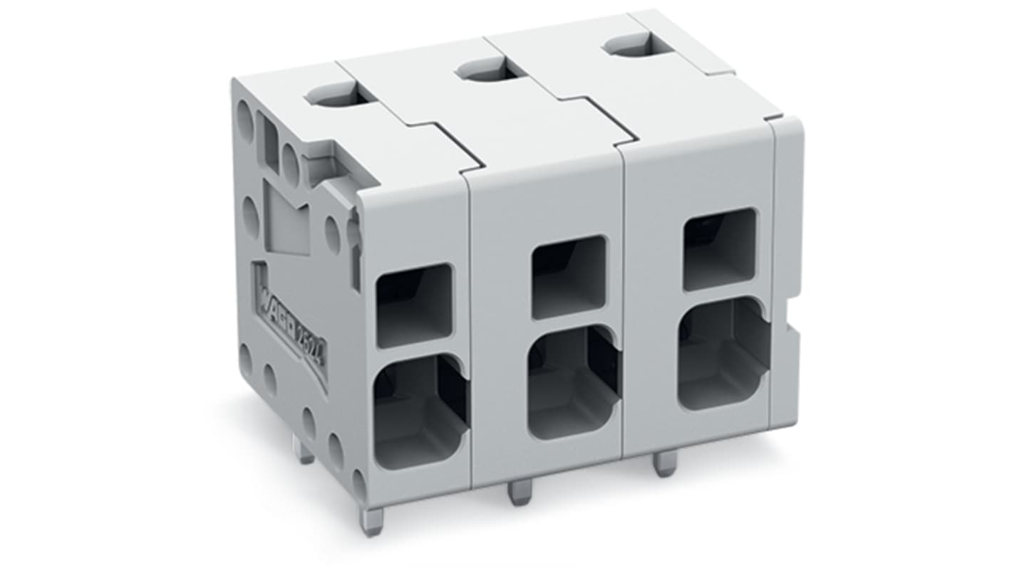 WAGO 2624 Series PCB Connector, 5-Contact, 7.5mm Pitch, Feed Through Mount, 1-Row, Push-In Cage Clamp Termination