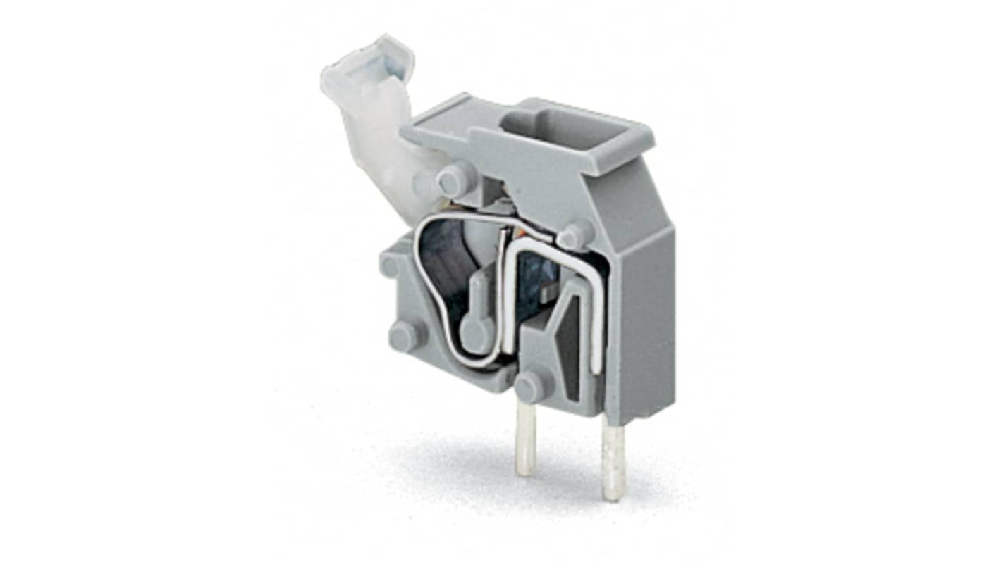WAGO 255 Series PCB Connector, 1-Contact, 5/5.08mm Pitch, Through Hole Mount, 2-Row, Push Button Termination
