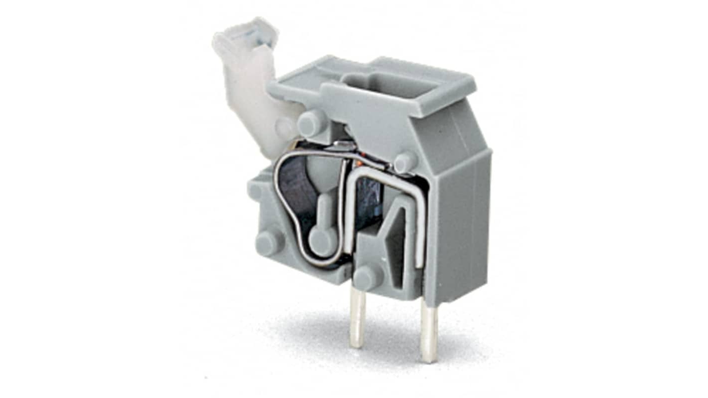 WAGO 255 Series PCB Connector, 1-Contact, 7.5 / 7.62mm Pitch, Through Hole Mount, 2-Row, Push Button Termination