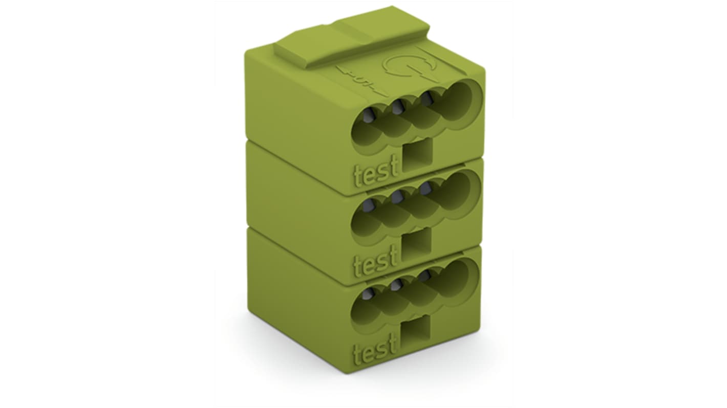 WAGO 243 Series Female Lighting Connector, 2-Pole, Female, 2-Way, Plug-In Mount, 6A