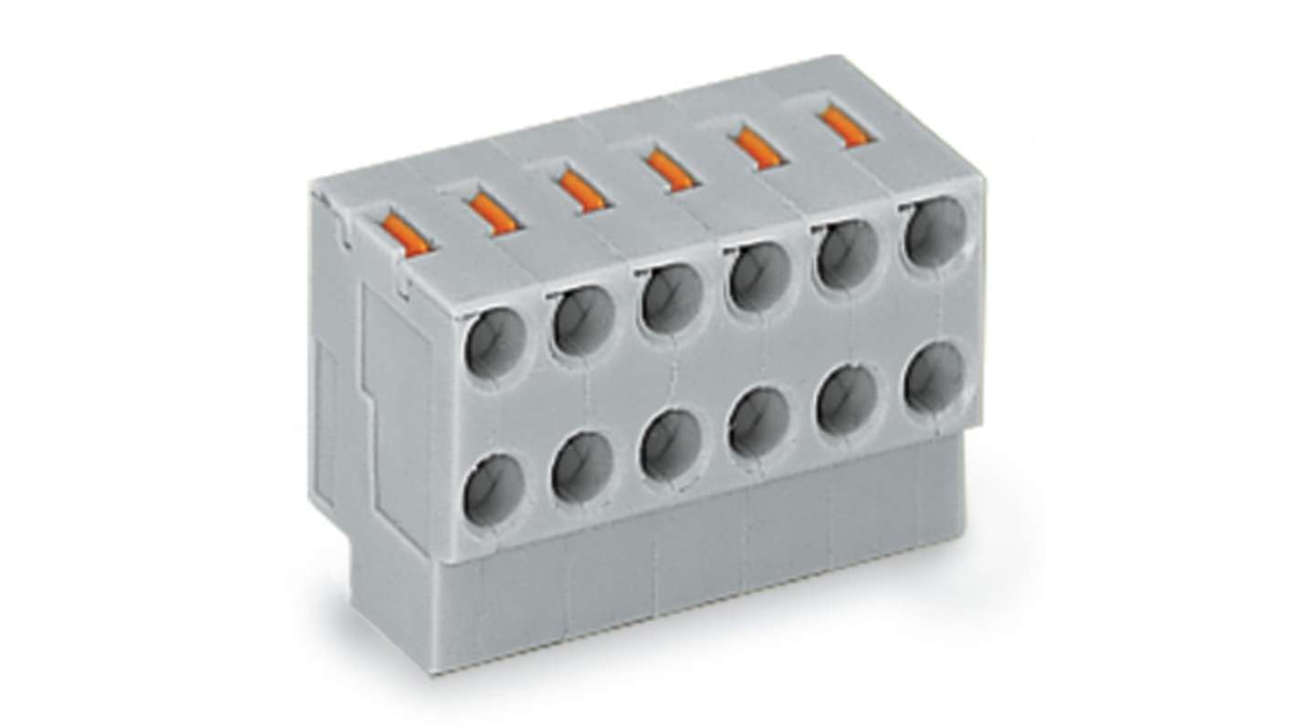 WAGO 252 Series Female Lighting Connector, 2-Pole, Female, 2-Way, Plug-In Mount, 2A