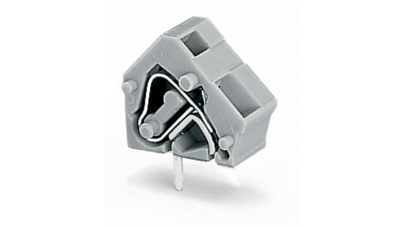 WAGO 236 Series PCB Terminal Block, 1-Contact, 7.5/7.62mm Pitch, Through Hole Mount, 1-Row, Cage Clamp Termination