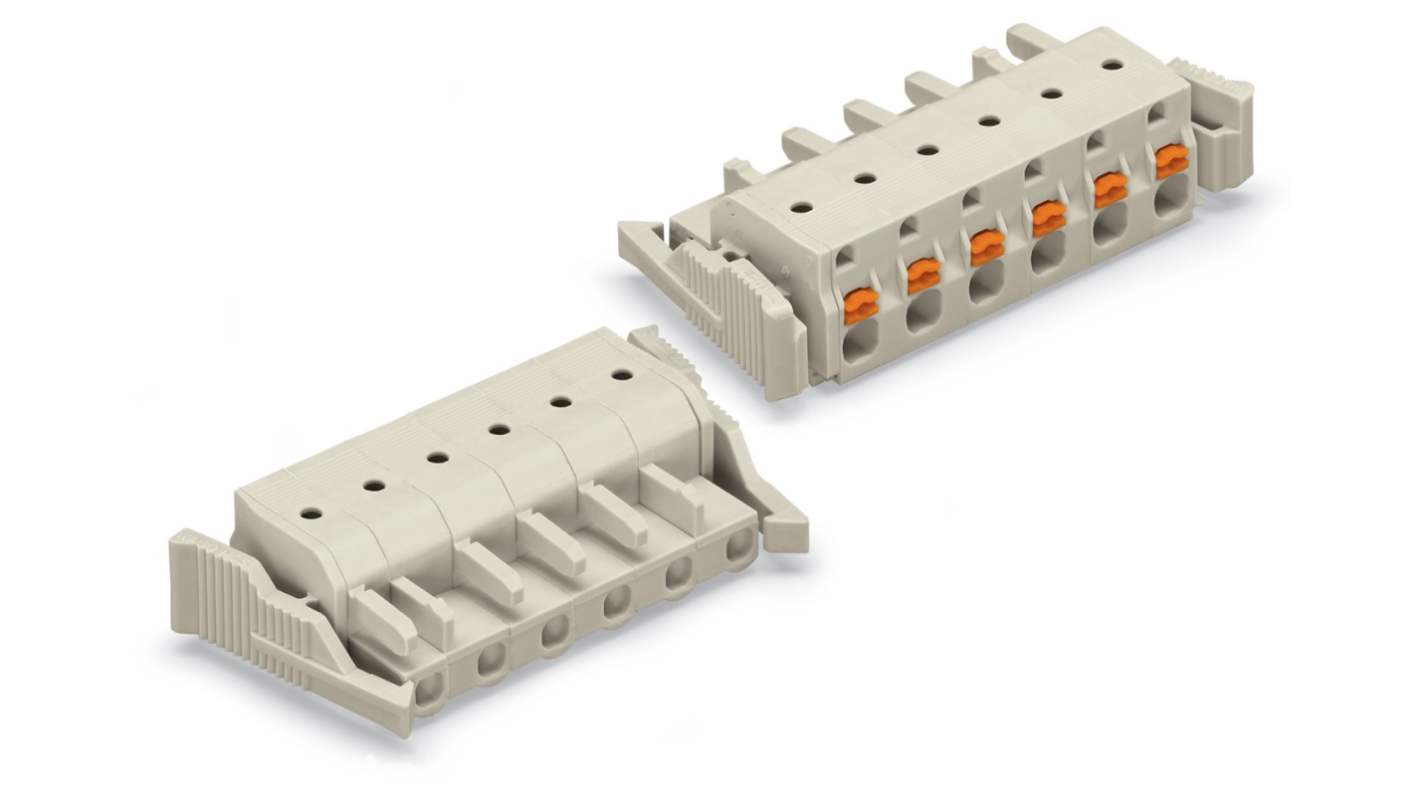 2721 Series Female Lighting Connector, 10-Pole, Female, 10-Way, Plug-In Mount, 16A