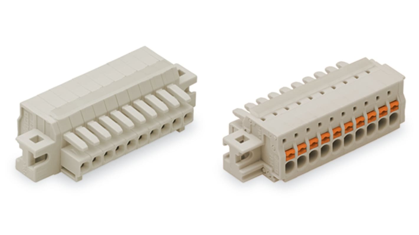 WAGO 2734 Series Female Lighting Connector, 24-Pole, Female, 24-Way, Cable Mount, 10A