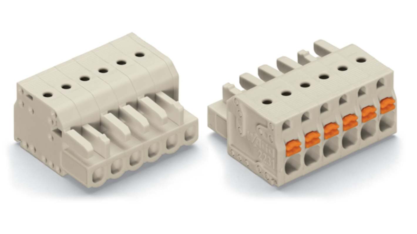 2721 Series Female Lighting Connector, 16-Pole, Female, 16-Way, Plug-In Mount, 16A