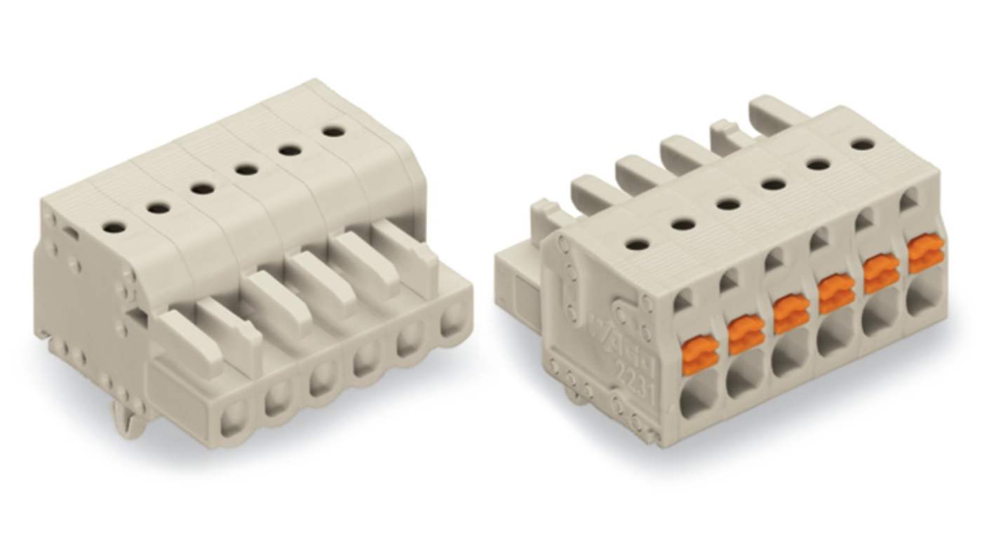 WAGO 2721 Series Female Lighting Connector, 16-Pole, Female, 16-Way, Cable Mount, 16A