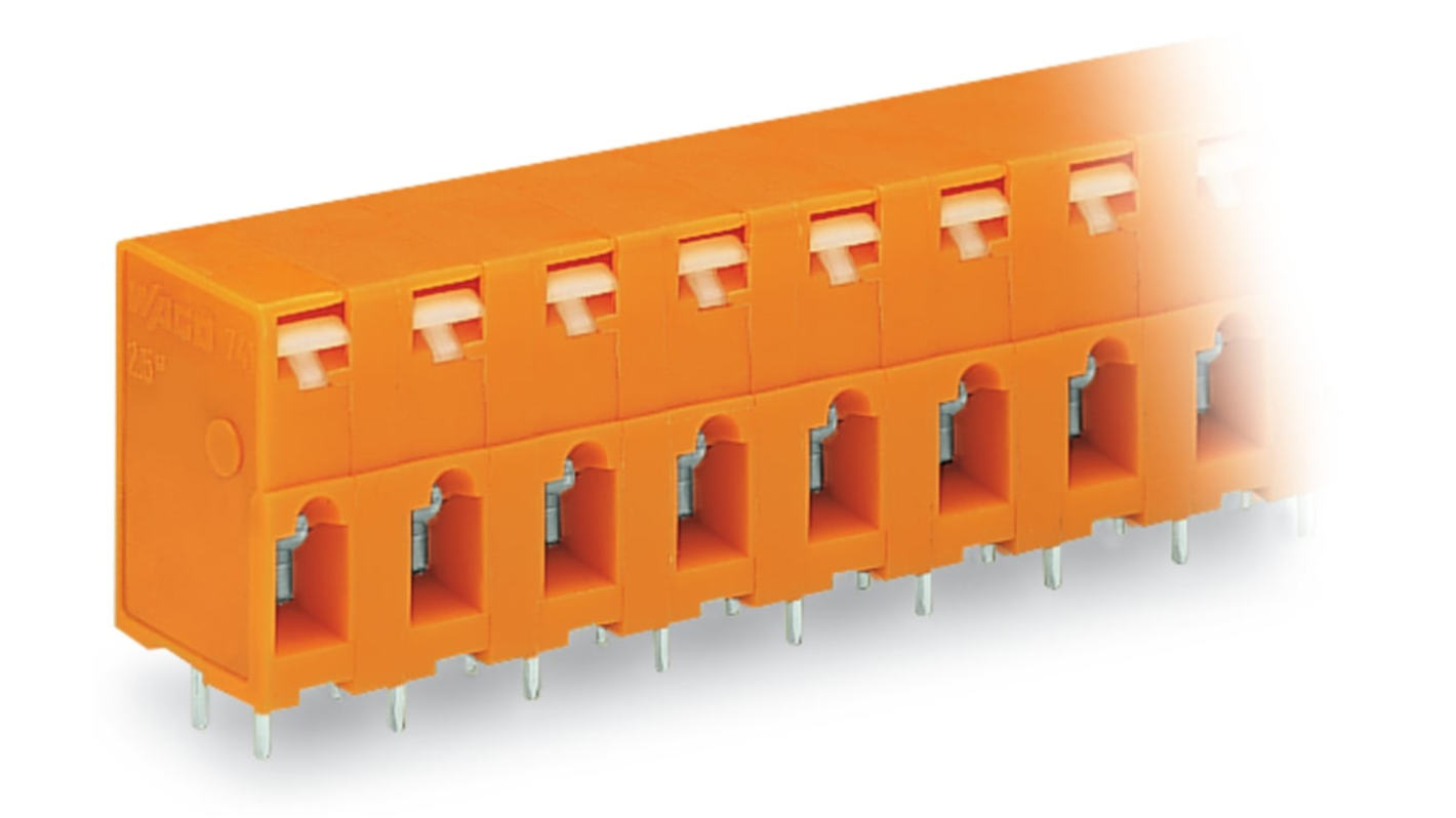 WAGO 741 Series PCB Connector, 3-Contact, 7.62mm Pitch, Through Hole Mount, 3-Row, Push In Termination