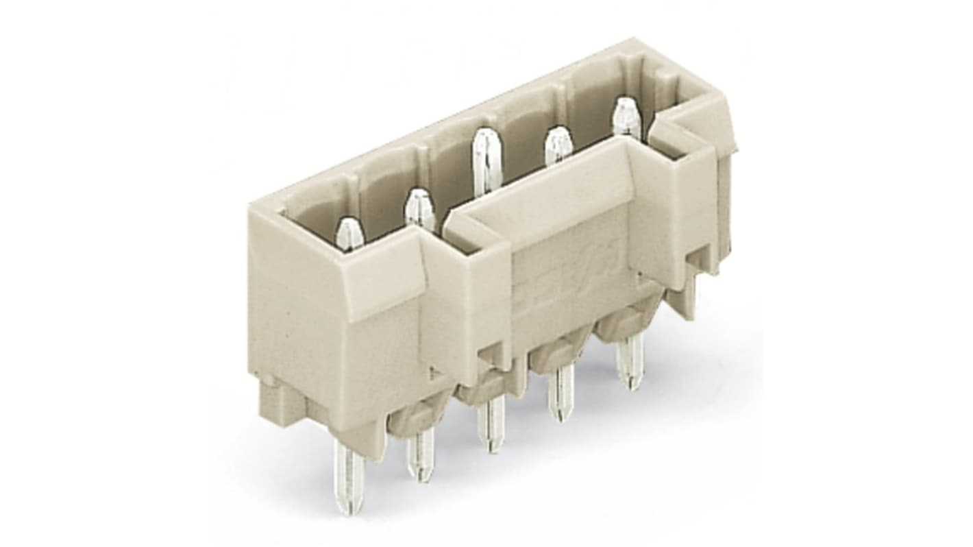 WAGO 721 Series Straight Through Hole Header, 2 Contact(s), 5mm Pitch, 1 Row(s), Shrouded