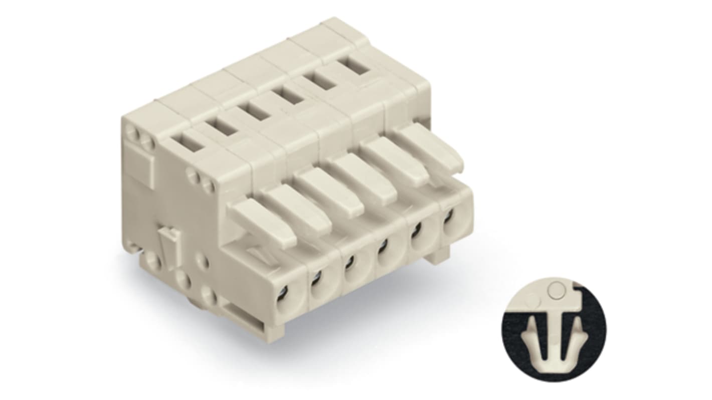 WAGO 734 Series Female Lighting Connector, 14-Pole, Female, 14-Way, Cable Mount, 10A
