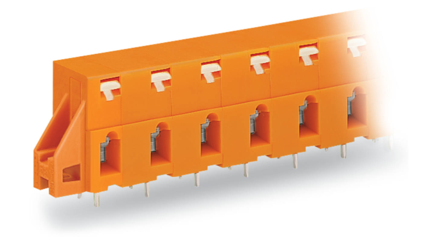 WAGO 741 Series PCB Connector, 5-Contact, 10.16mm Pitch, Through Hole Mount, 1-Row, Push Button Termination