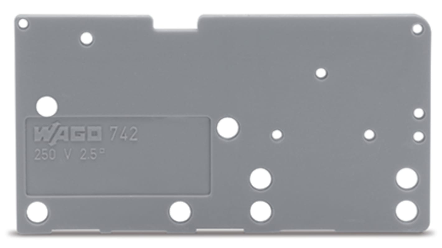 WAGO 742 Series End Plate for Use with Rail Mount Terminal Blocks