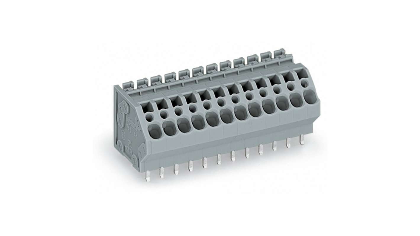WAGO 745 Series PCB Connector, 9-Contact, 5mm Pitch, Through Hole Mount, 1-Row, Cage Clamp Termination
