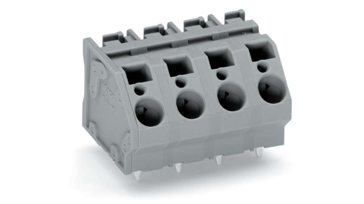 WAGO 745 Series PCB Connector, 2-Contact, 10mm Pitch, Through Hole Mount, 1-Row, Cage Clamp Termination