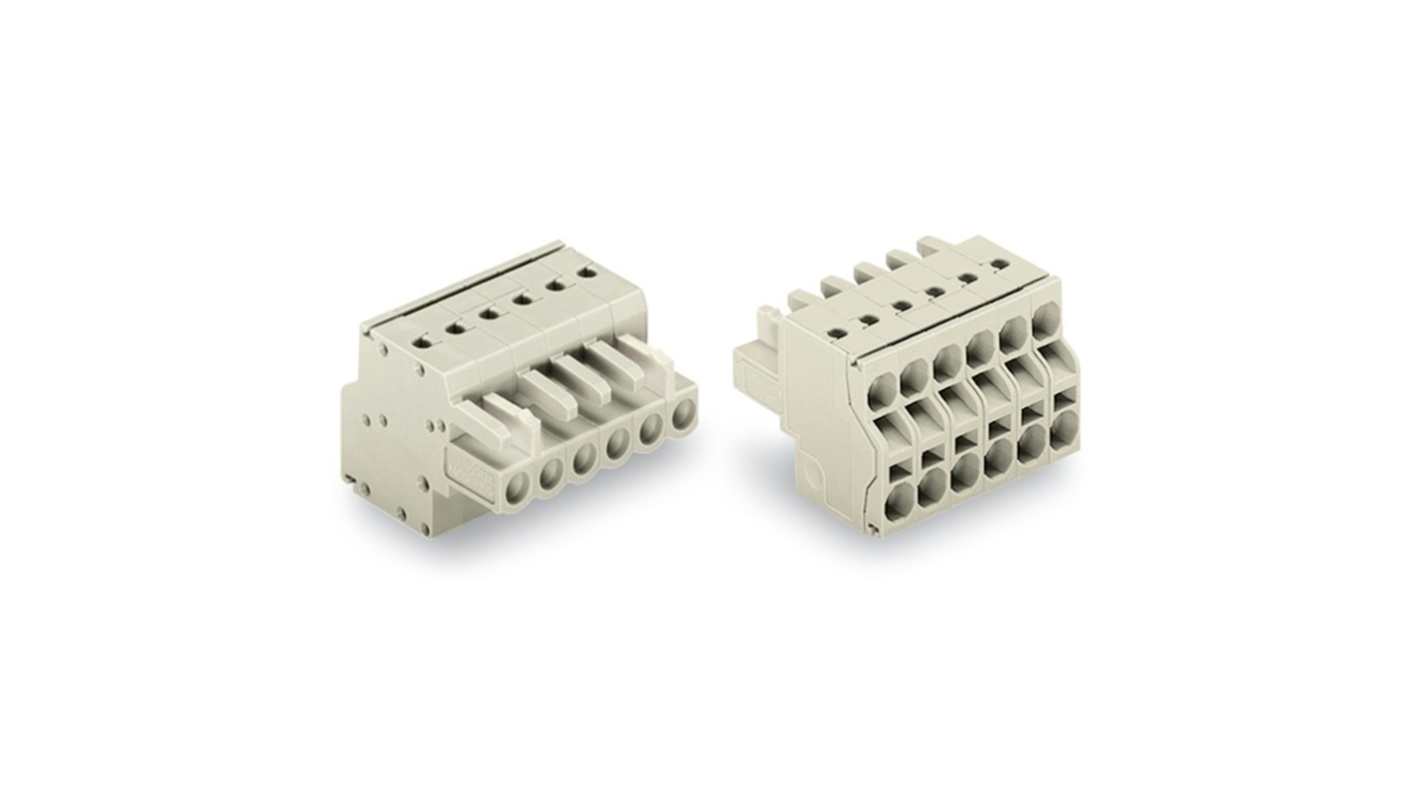 WAGO 721 Series Female Lighting Connector, 2-Pole, Female, 2-Way, Plug-In Mount, 16A