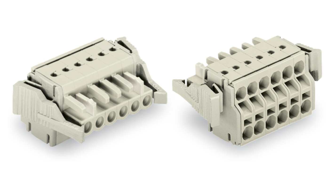 WAGO 721 Series Female Lighting Connector, 2-Pole, Female, 2-Way, Plug-In Mount, 16A