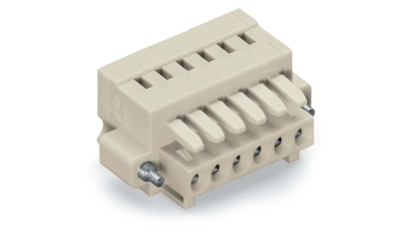 WAGO 734 Series Female Lighting Connector, 7-Pole, Female, 7-Way, Plug-In Mount, 10A