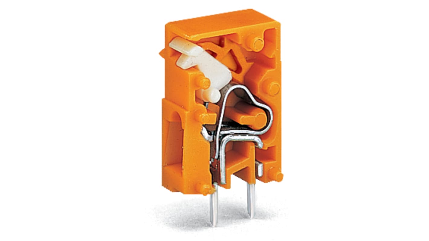 WAGO 741 Series PCB Connector, 1-Contact, 5.08mm Pitch, Through Hole Mount, 3-Row, Push In Termination