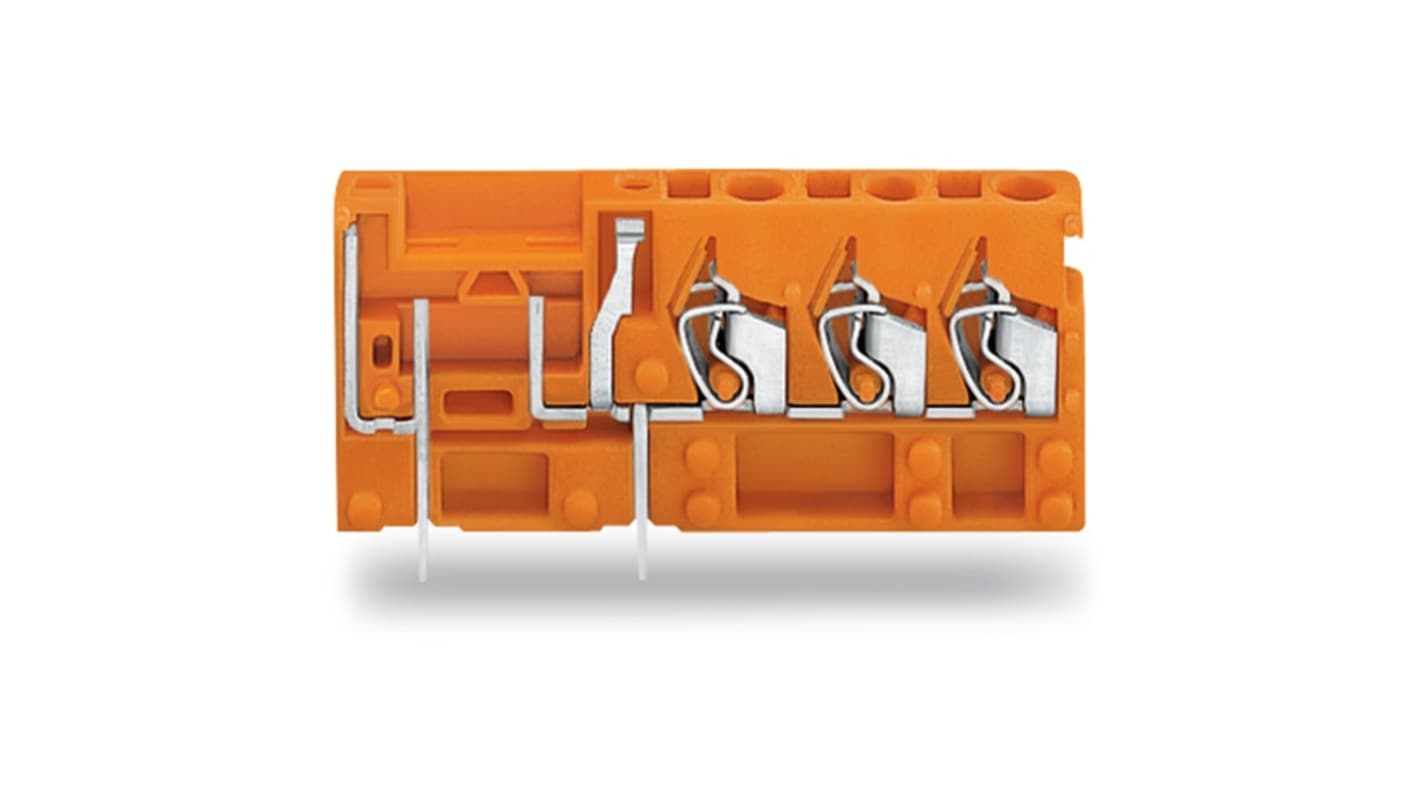 WAGO 742 Series PCB Connector, 1-Contact, 5.08mm Pitch, Through Hole Mount, 3-Row, Cage Clamp Termination