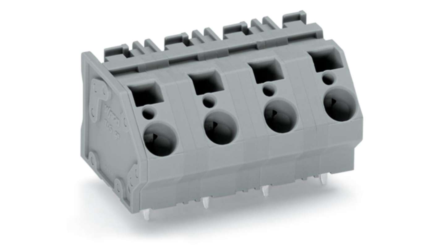 WAGO 745 Series PCB Connector, 4-Contact, 12.5mm Pitch, Through Hole Mount, 1-Row, Cage Clamp Termination
