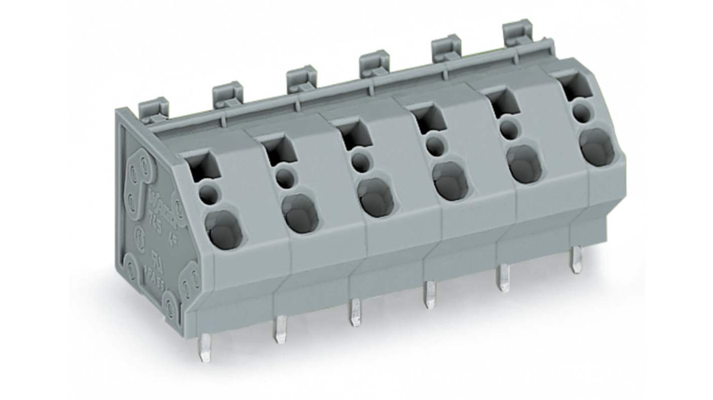 WAGO 745 Series PCB Connector, 12-Contact, 10mm Pitch, Through Hole Mount, 1-Row, Cage Clamp Termination