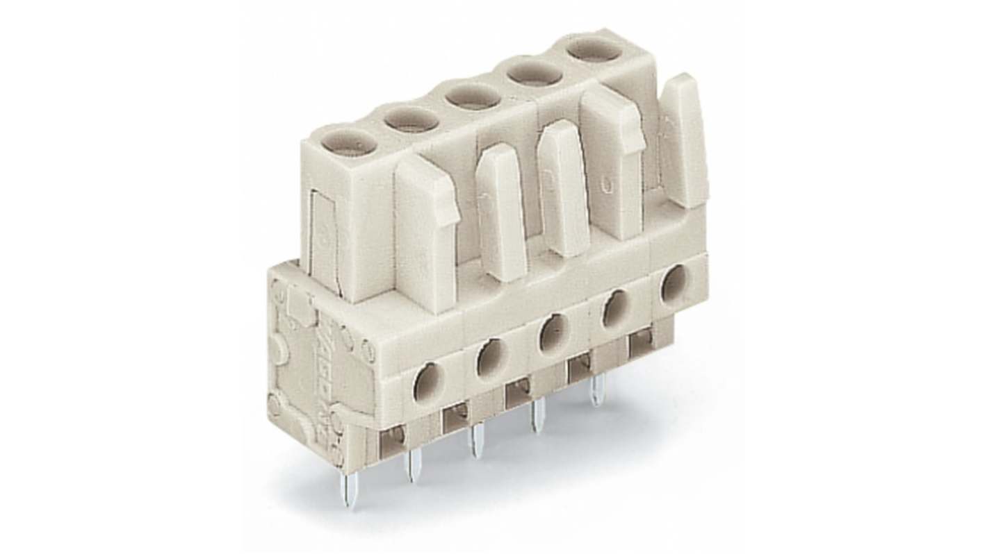 WAGO 722 Series Series Straight PCB Mount PCB Header, 3-Contact, 1-Row, 5mm Pitch, Solder Termination