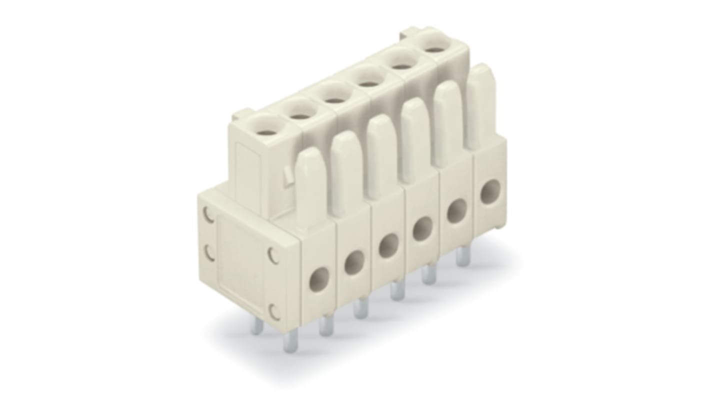 WAGO 734 Series Series Straight PCB Mount PCB Header, 5-Contact, 1-Row, 3.5mm Pitch, Solder Termination