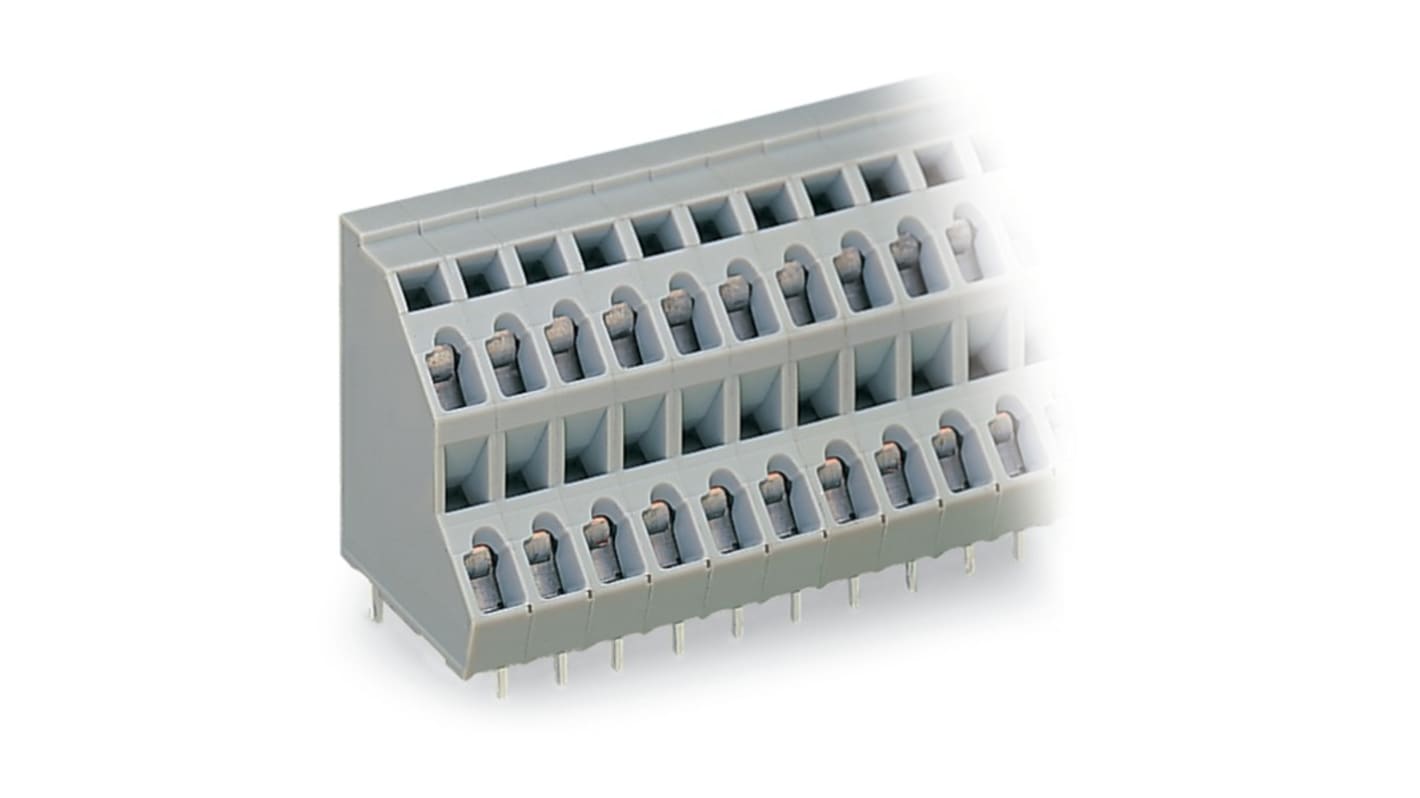 WAGO 736 Series PCB Terminal Block, 8-Contact, 5mm Pitch, Through Hole Mount, 2-Row, Cage Clamp Termination