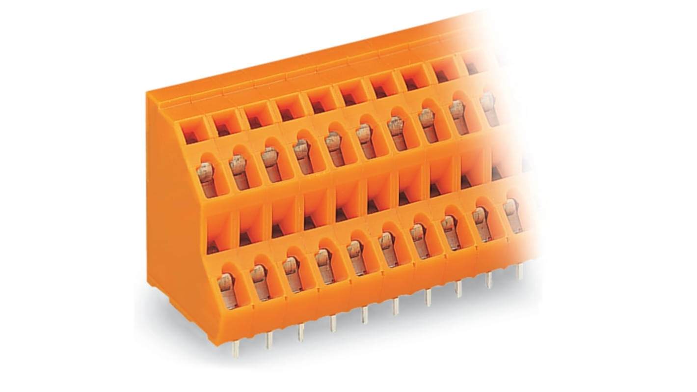 WAGO 736 Series PCB Terminal Block, 8-Contact, 5.08mm Pitch, Through Hole Mount, 2-Row, Cage Clamp Termination