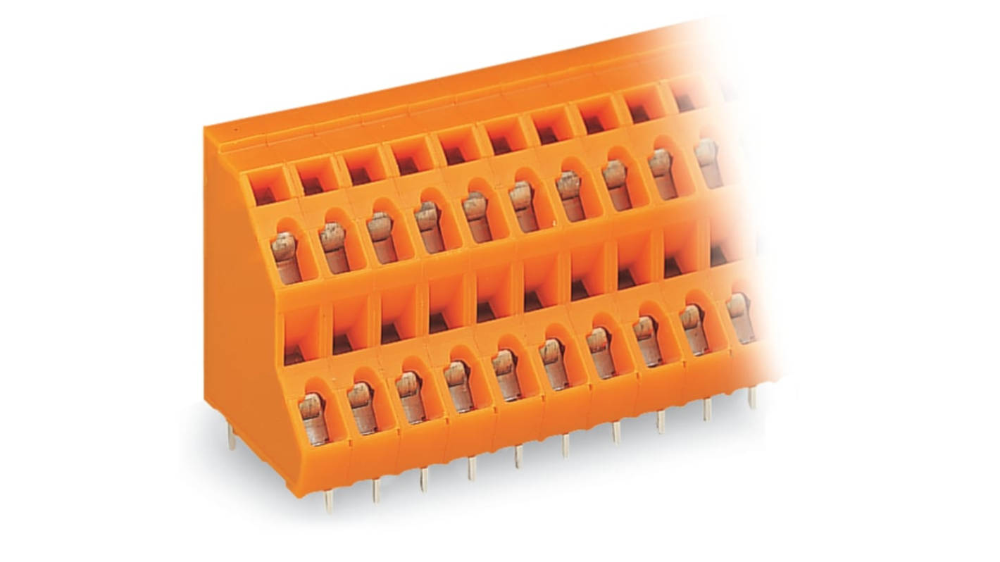 WAGO 736 Series PCB Terminal Block, 4-Contact, 5.08mm Pitch, Through Hole Mount, 2-Row, Cage Clamp Termination