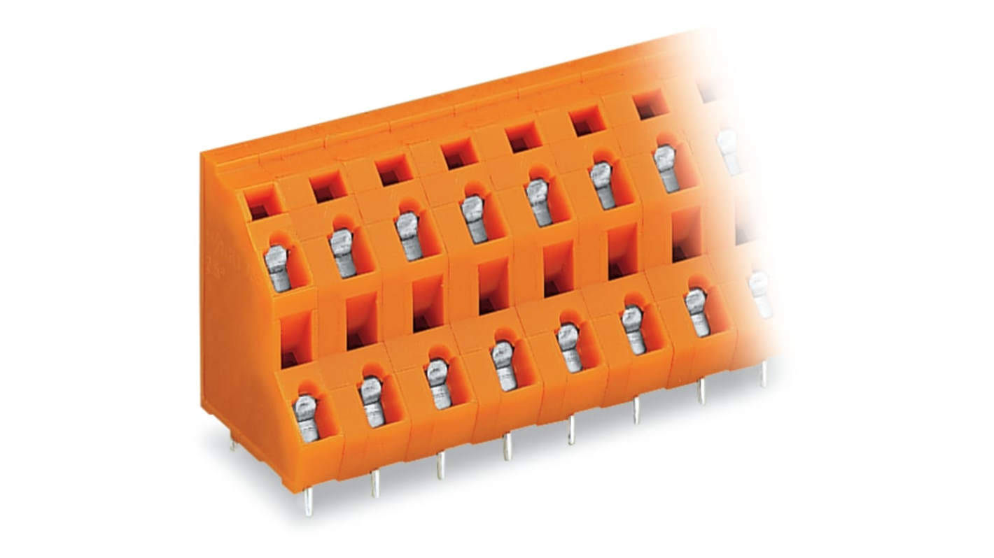 WAGO 736 Series PCB Terminal Block, 32-Contact, 7.62mm Pitch, Through Hole Mount, 2-Row, Cage Clamp Termination