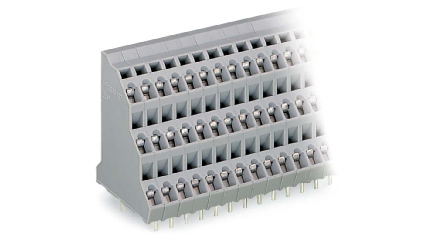 WAGO 737 Series PCB Connector, 12-Contact, 5mm Pitch, Through Hole Mount, 3-Row, Cage Clamp Termination