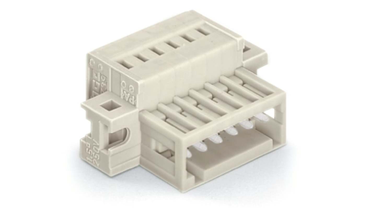 WAGO 734 Series Male Lighting Connector, 6-Pole, Male, 6-Way, Cable Mount, 10A