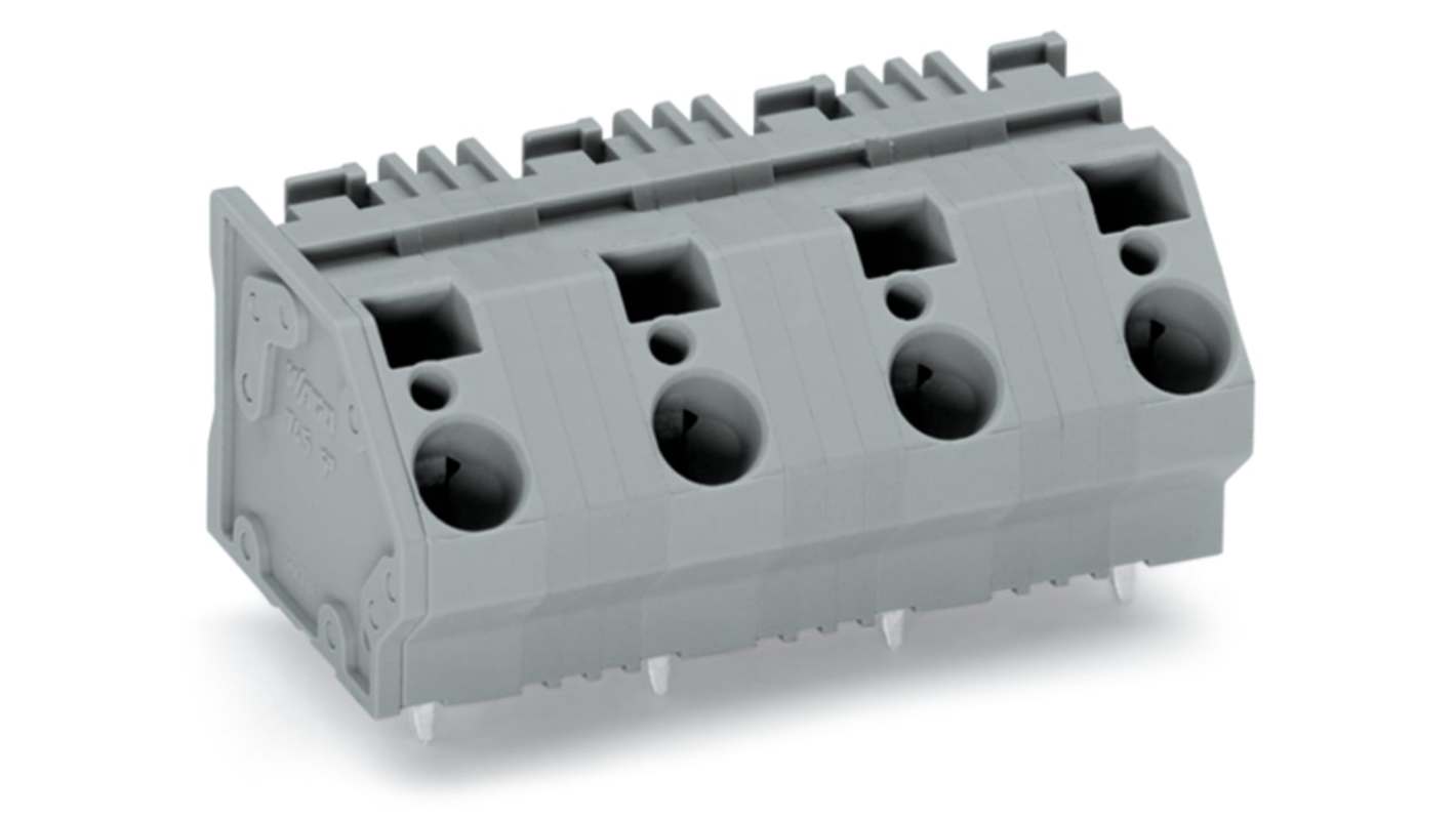 WAGO 745 Series PCB Connector, 4-Contact, 15mm Pitch, Through Hole Mount, 1-Row, Cage Clamp Termination