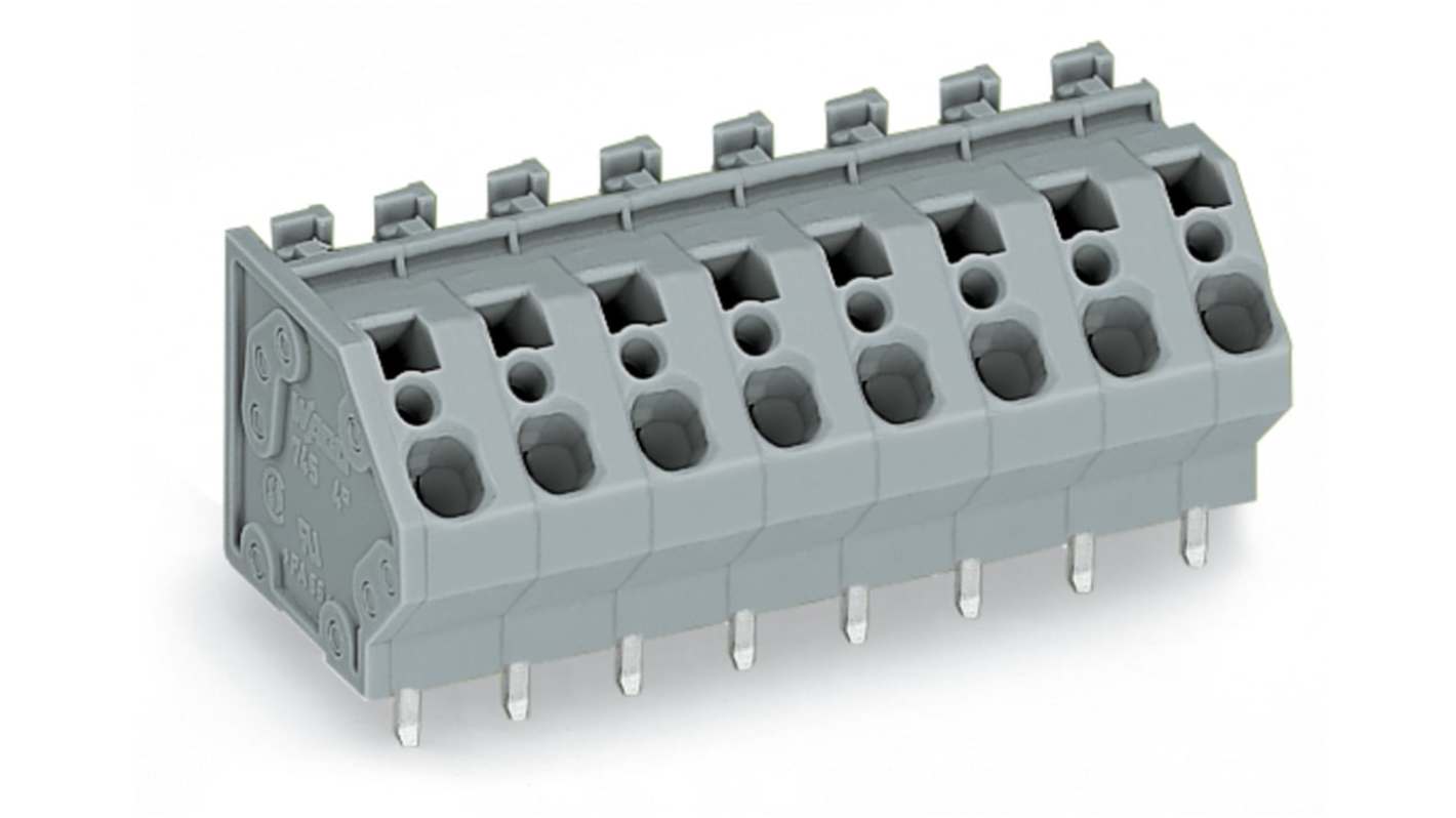 WAGO 745 Series PCB Connector, 6-Contact, 7.5mm Pitch, Through Hole Mount, 1-Row, Cage Clamp Termination