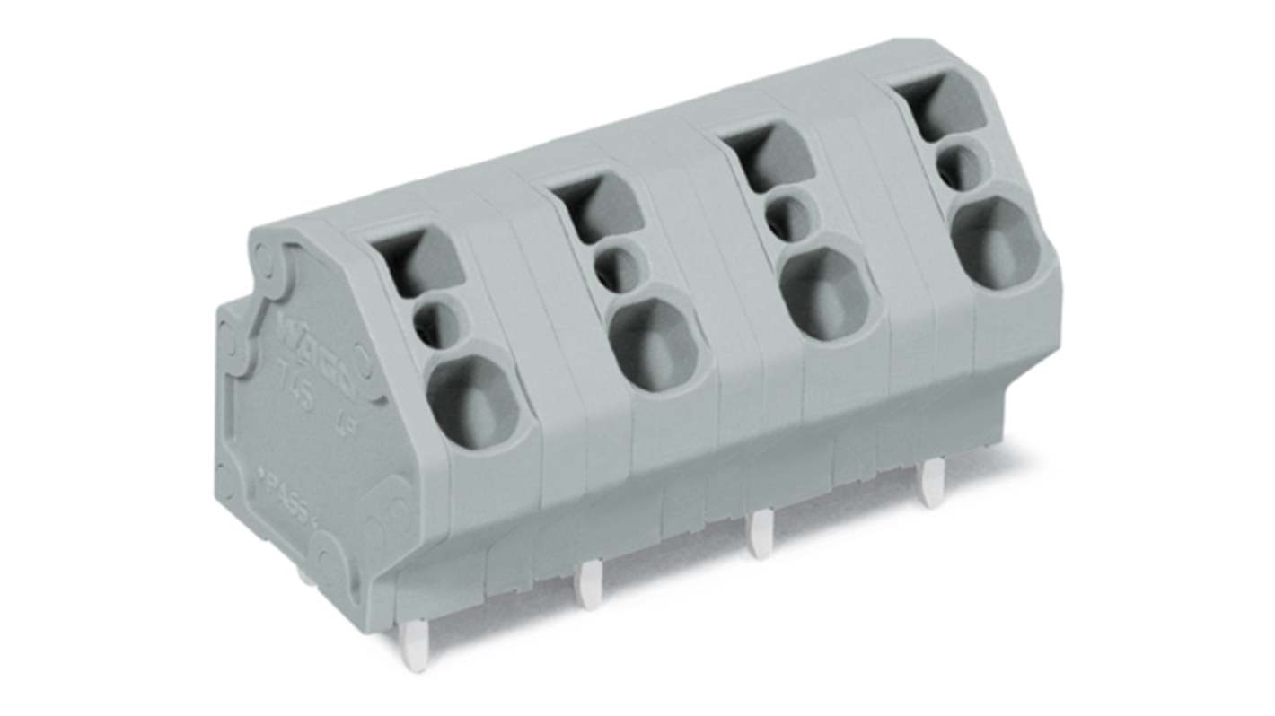 WAGO 745 Series PCB Connector, 3-Contact, 10mm Pitch, Through Hole Mount, 1-Row, Cage Clamp Termination
