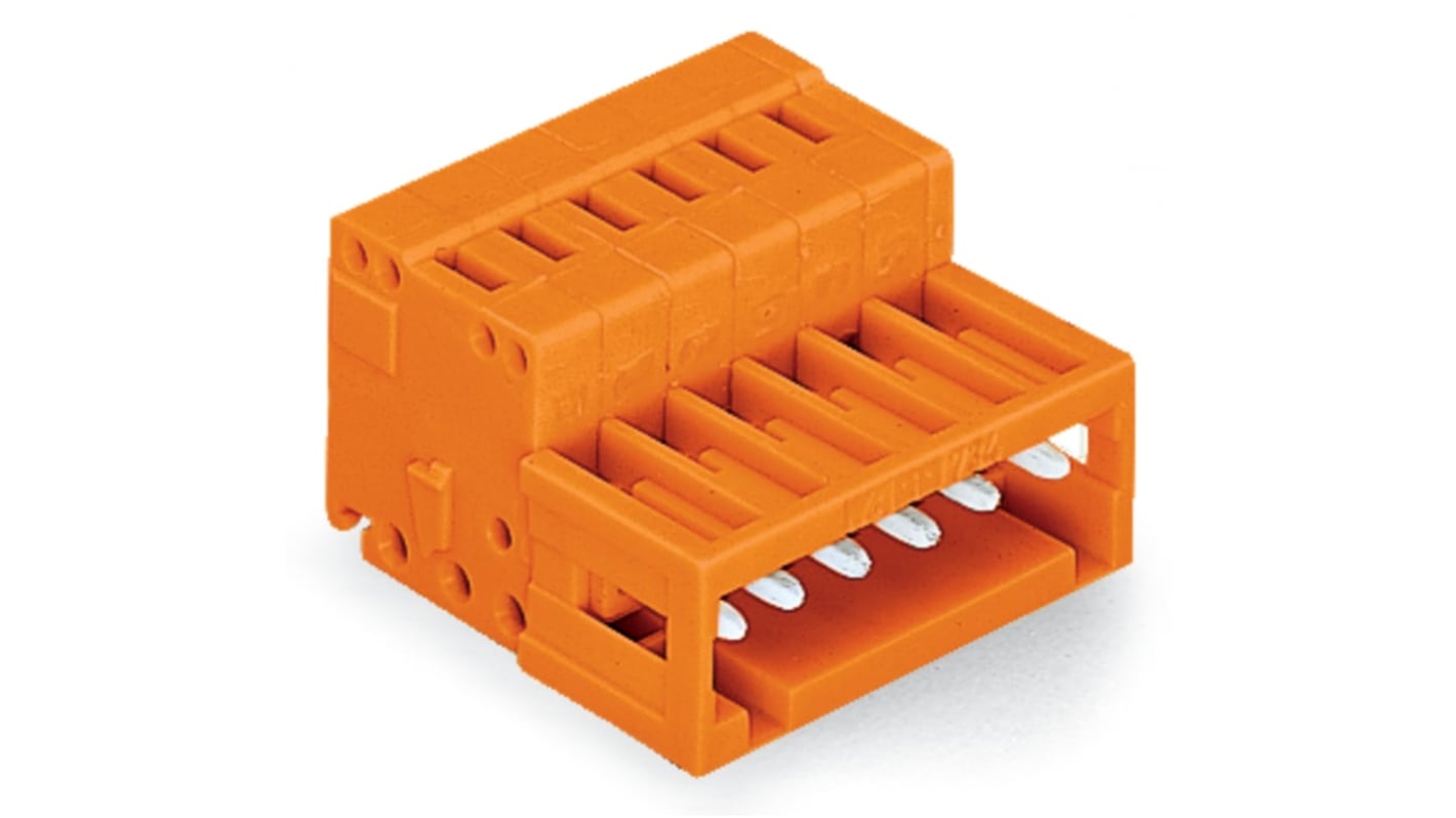 WAGO 734 Series Male Lighting Connector, 4-Pole, Male, 4-Way, Plug-In Mount, 10A