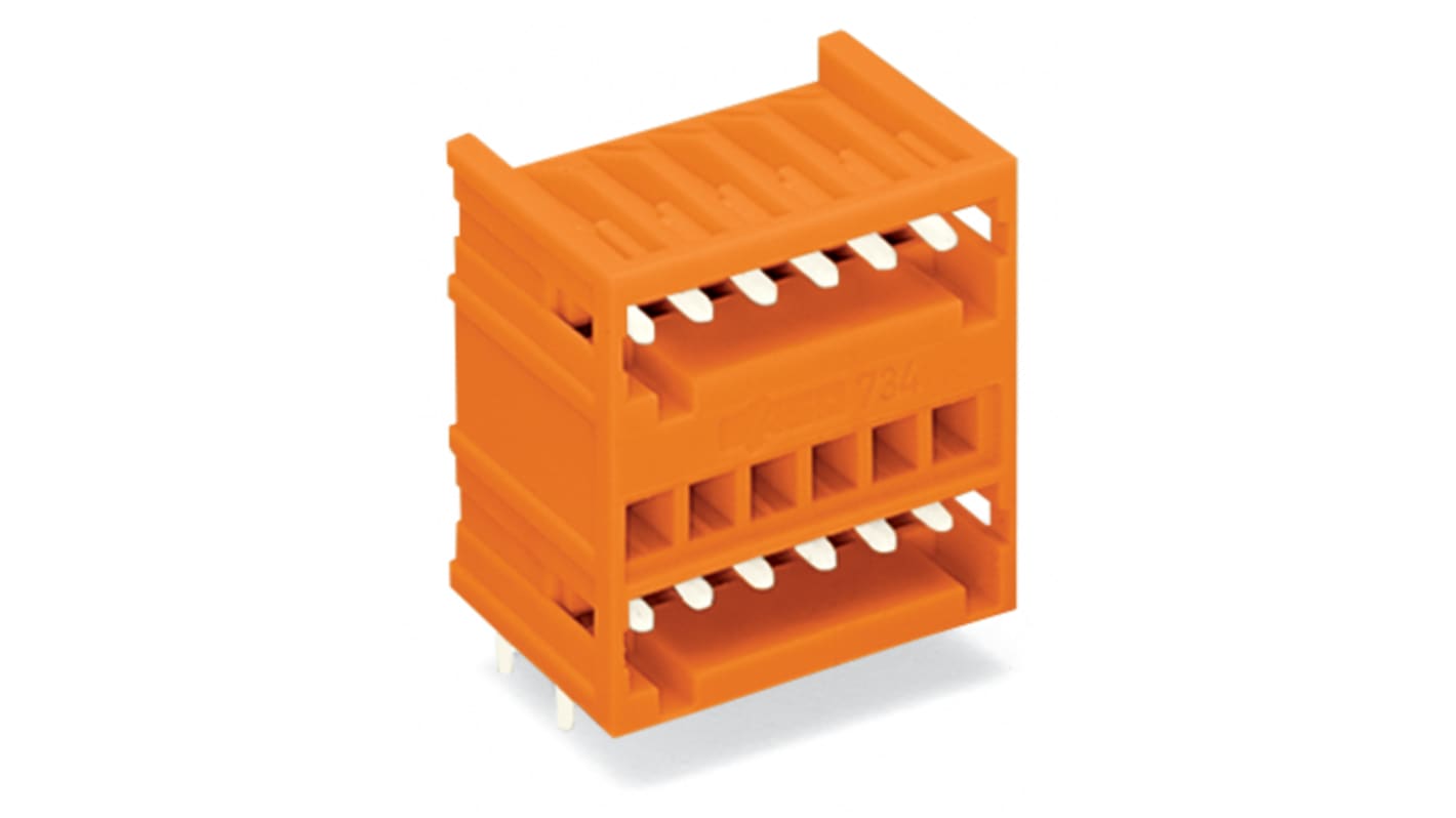 WAGO 734 Series Series Angled PCB Mount Header, 24 Contact(s), 3.81mm Pitch, 2 Row(s), Unshrouded