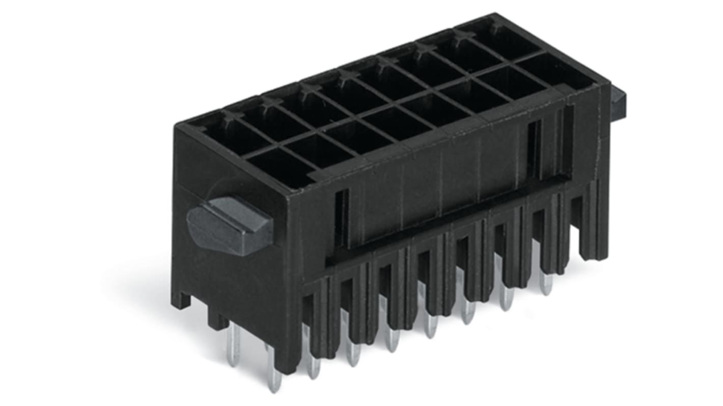 WAGO 713 Series Straight Through Hole Header, 8 Contact(s), 3.5mm Pitch, 2 Row(s), Shrouded