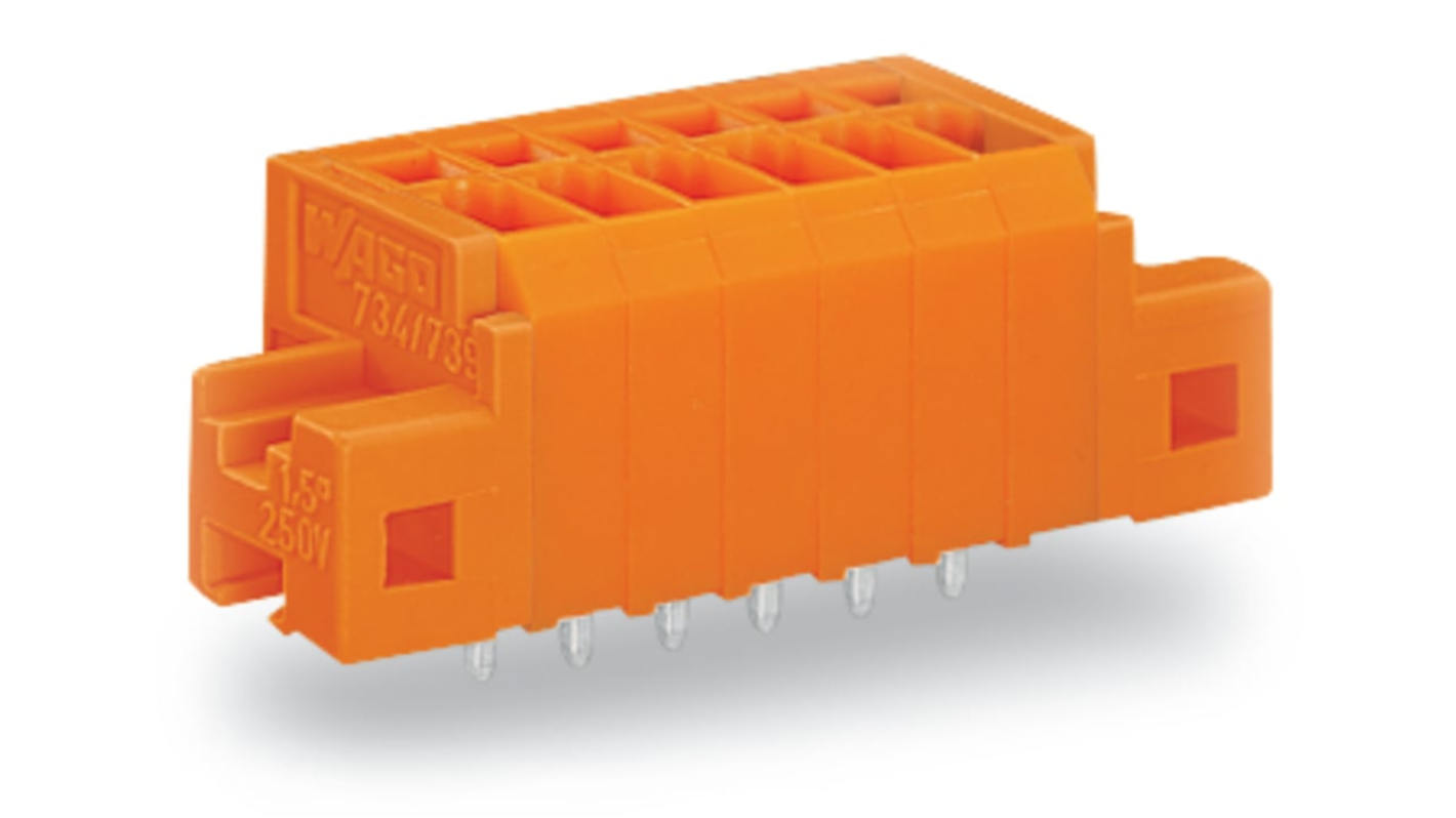 WAGO 739 Series PCB Connector, 8-Contact, 3.81mm Pitch, Through Hole Mount, 1-Row, Cage Clamp Termination