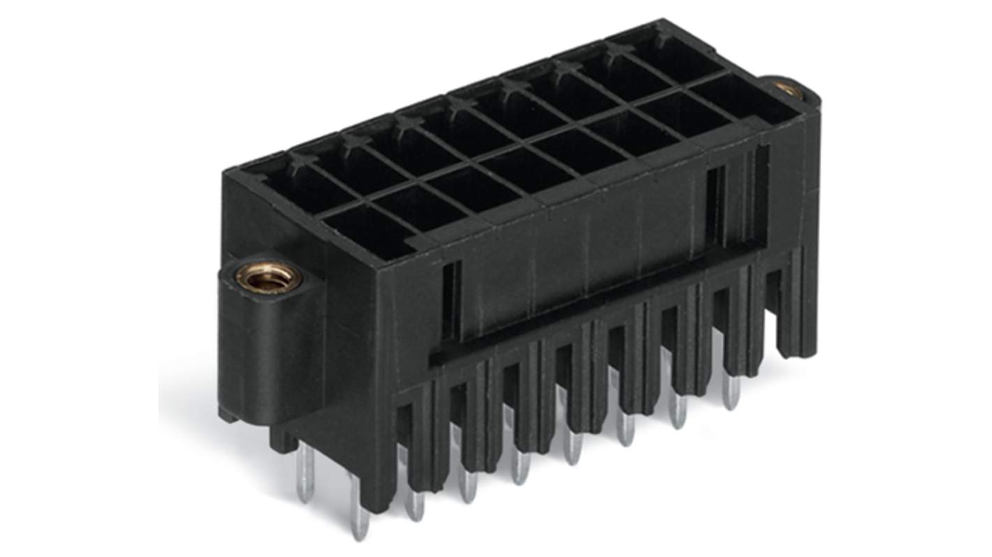 WAGO 713 Series Straight Through Hole Header, 14 Contact(s), 3.5mm Pitch, 2 Row(s), Shrouded