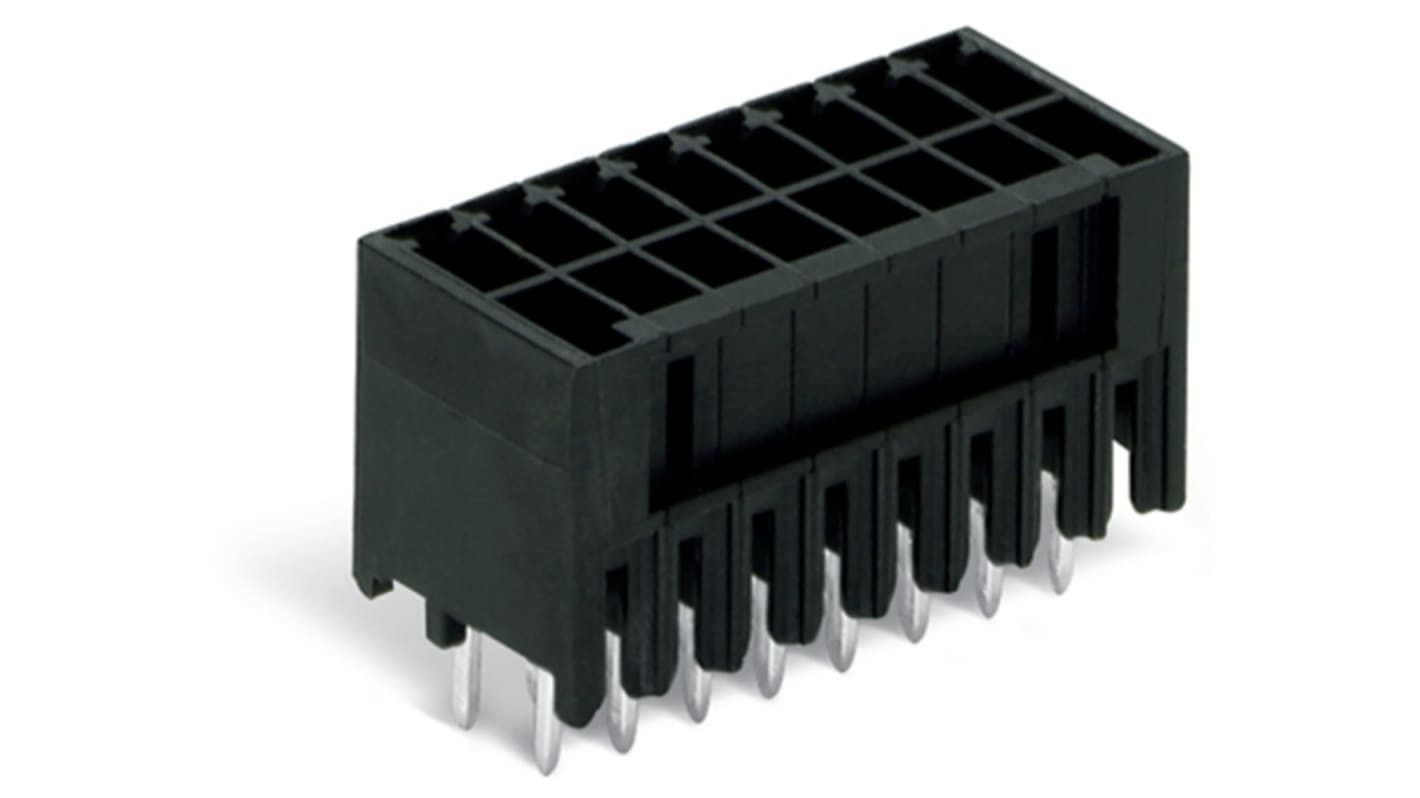 WAGO 713 Series Straight Through Hole Header, 22 Contact(s), 3.5mm Pitch, 2 Row(s), Shrouded