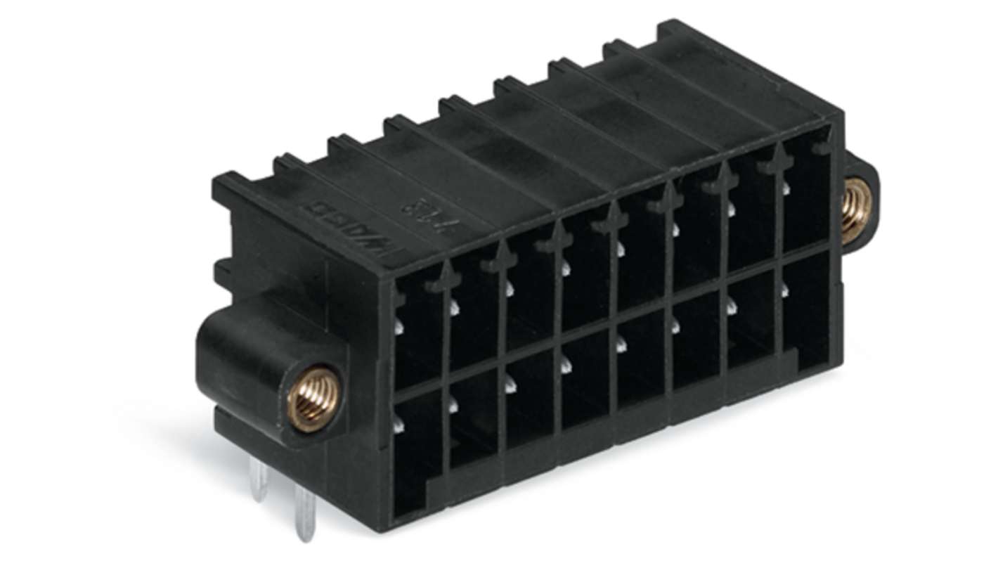 WAGO 713 Series Angled Through Hole Header, 32 Contact(s), 3.5mm Pitch, 2 Row(s), Shrouded