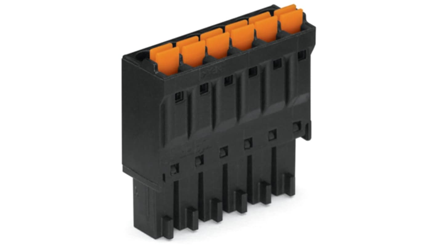 WAGO 714 Series Female Lighting Connector, 5-Pole, Female, 5-Way, Plug-In Mount, 8A