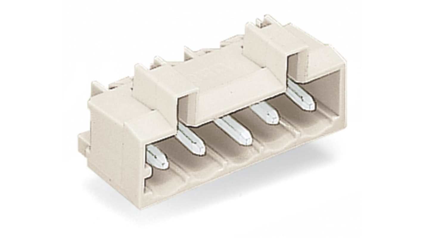 WAGO 721 Series Angled Through Hole Header, 6 Contact(s), 5mm Pitch, 1 Row(s), Shrouded