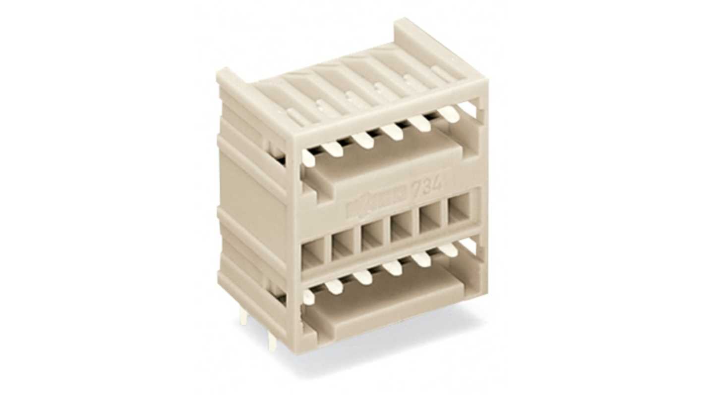 WAGO 734 Series Series Angled PCB Mount Header, 10 Contact(s), 3.5mm Pitch, 2 Row(s), Unshrouded