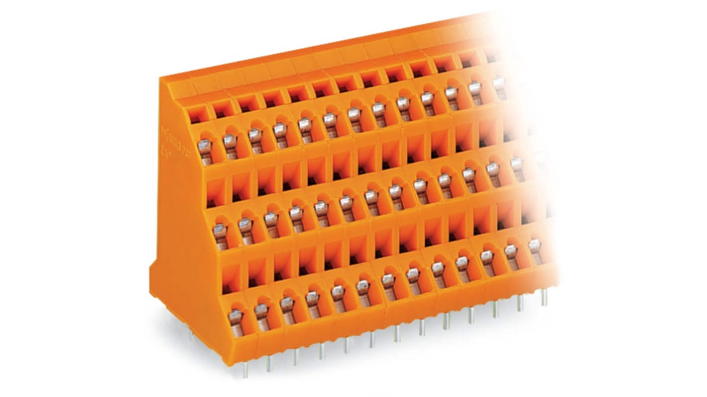 WAGO 737 Series PCB Connector, 6-Contact, 5.08mm Pitch, Through Hole Mount, 3-Row, Cage Clamp Termination